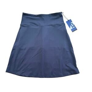 Betabrand Skort Navy Blue High Waisted Built In Shorts Pockets Size Small NWT